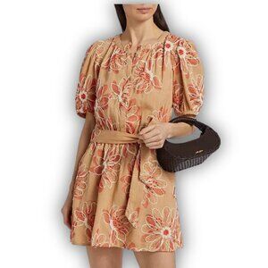 NWT Ramy Brook Women's Medium Selby Floral Tie-Waist Minidress